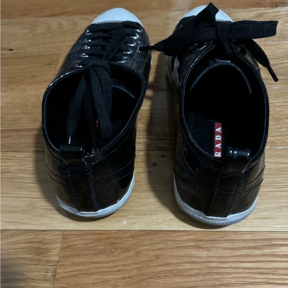 Black Patent leather Prada Sneakers, size 8.5 - Picture 5 of 6